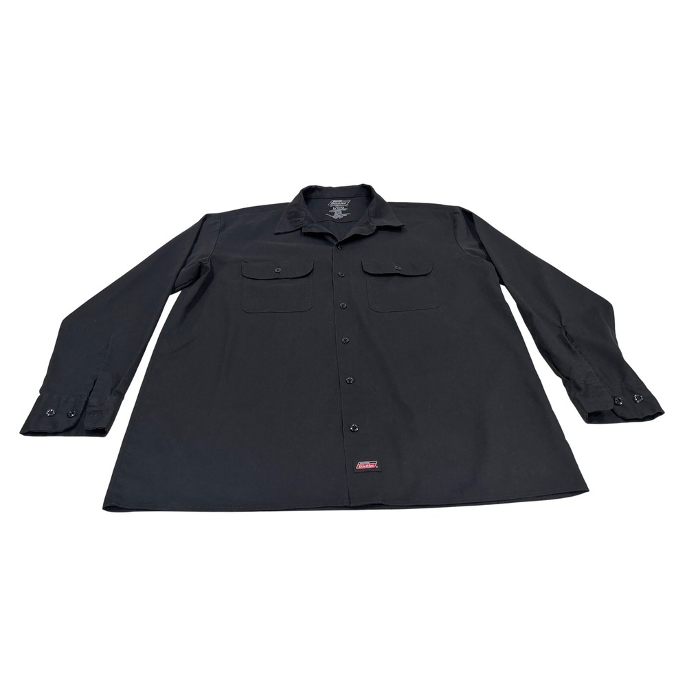Genuine Dickies Mens Temp Control Cooling Long Sleeve Work Shirt Black Large L